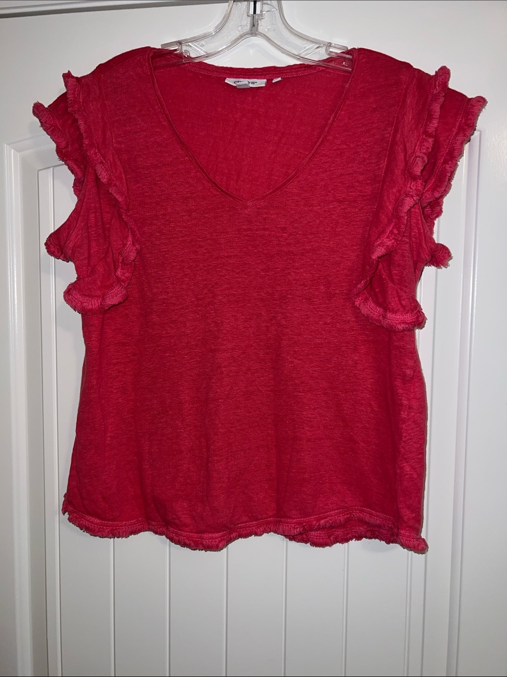 Chico's Orange Ruffle Sleeve Women's Top